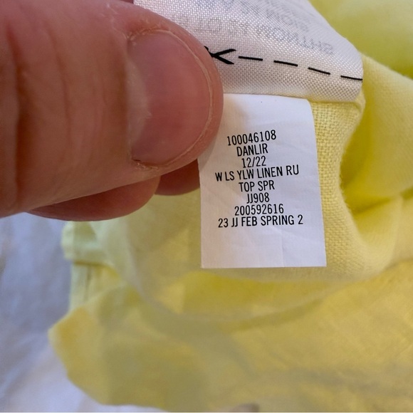 Janie and Jack Yellow Button Down Linen Shirt with Long Sleeves 18-24 months - Picture 5 of 5